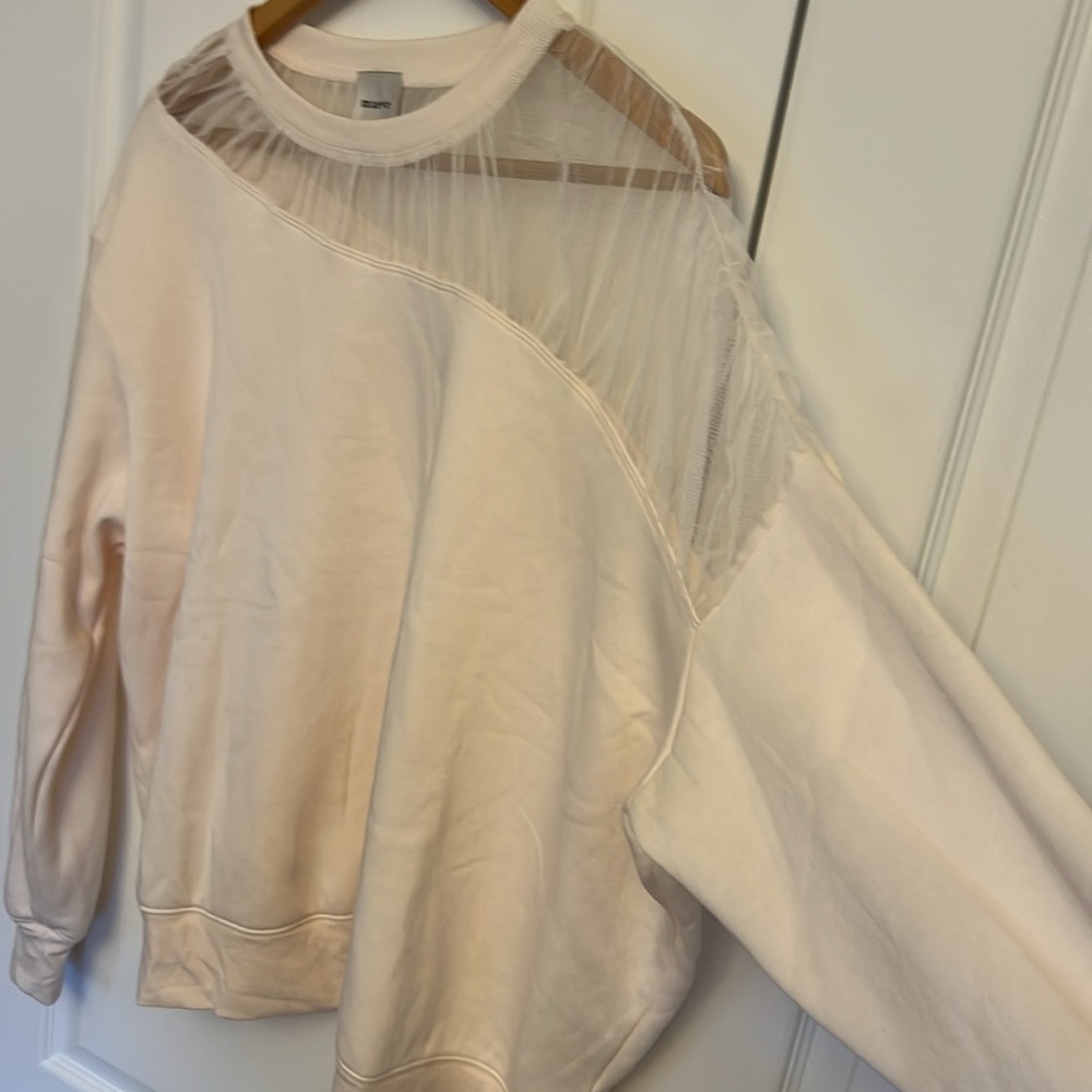 Maeve Anthropologie Long-Sleeve Off-The-Shoulder Sheer Top - Picture 10 of 16